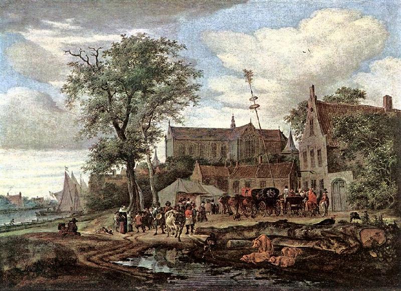 RUYSDAEL, Salomon van Tavern with May Tree af oil painting picture
